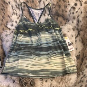 NWT Marmot Green Striped Tank Top